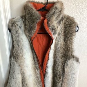 Reversible faux fur vest